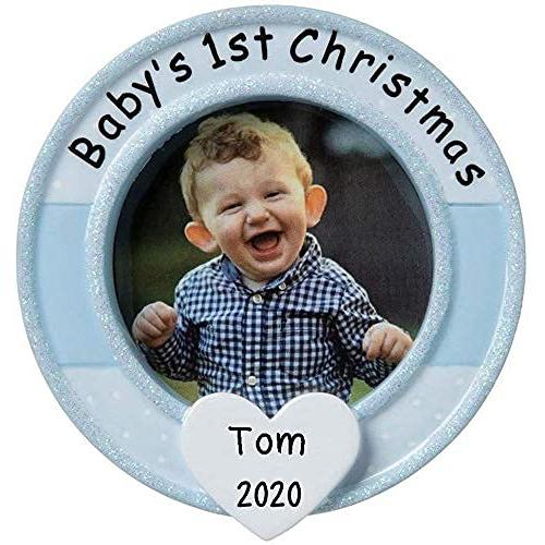 Blue Picture Frame Christmas Ornament