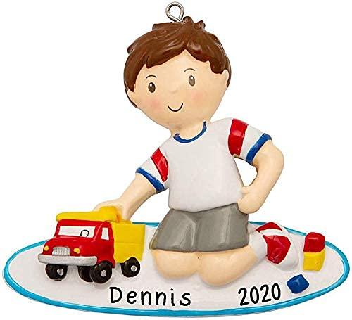 Boy Playing with Truck Personalized Ornament
