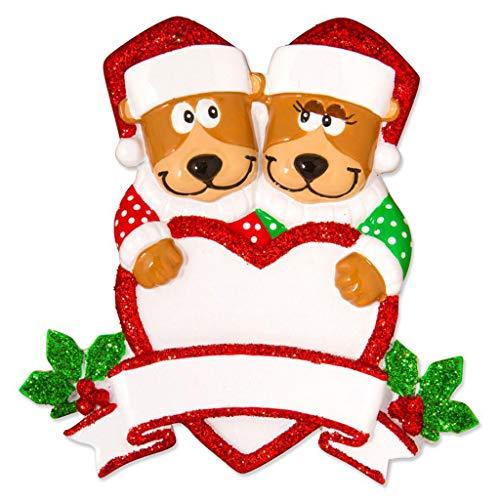 Brown Bear Family Personalized Ornament (Family of 2)