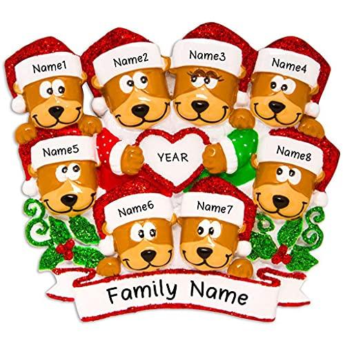Brown Bear Family Personalized Ornament (Family of 8) Default Title