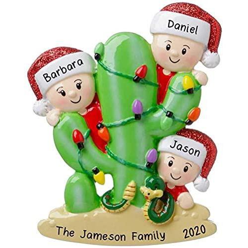 Cactus Family Personalized Ornament (Family of 3)