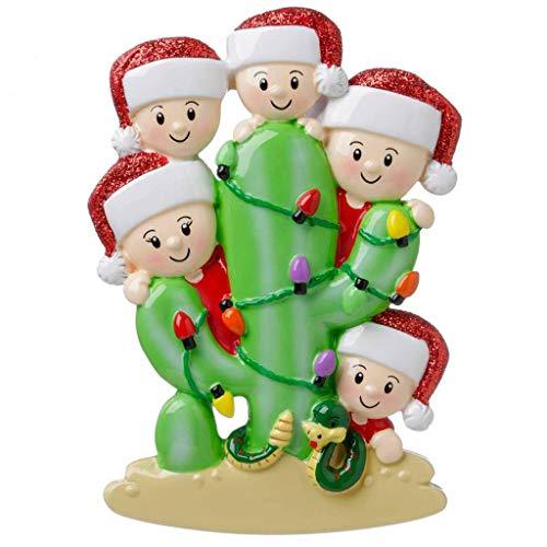 Cactus Family Personalized Ornament (Family of 5)