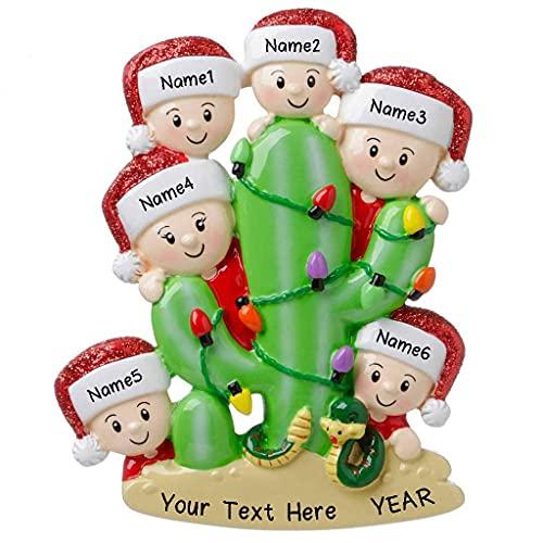 Cactus Family Personalized Ornament (Family of 6) Default Title