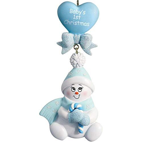 Candy Cane Baby Personalized Ornament (Blue)