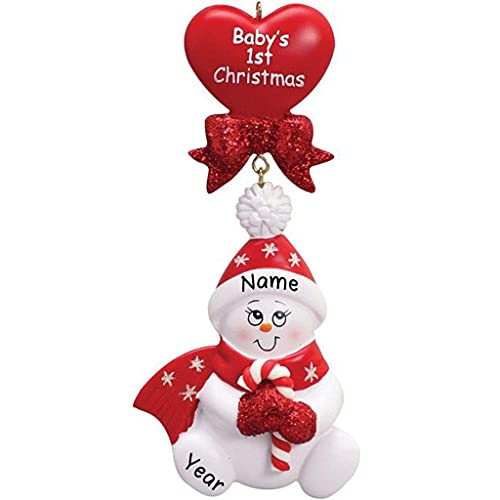 Candy Cane Baby Personalized Ornament (Red) Default Title