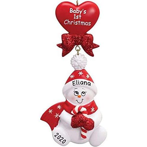 Candy Cane Baby Personalized Ornament (Red)