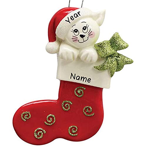 Cat Stocking Personalized Ornament