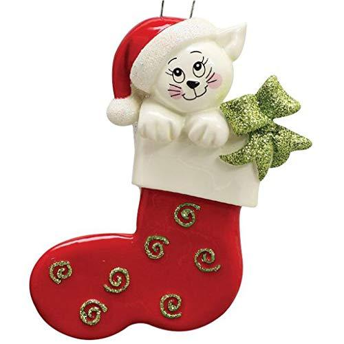 Cat Stocking Personalized Ornament