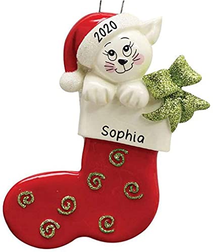 Cat Stocking Personalized Ornament