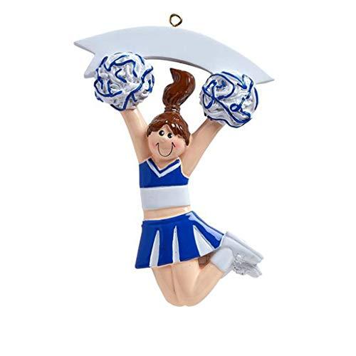 Cheering Girl (Blue) Personalized Ornament