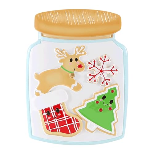 Christmas Cookie Jar Personalized Christmas Tree Hanging Ornament (Family of 3)