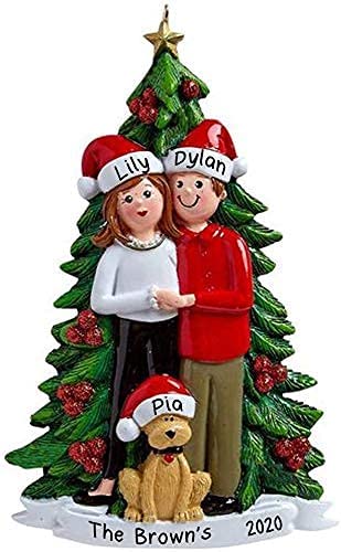 Christmas Dog with Couple Personalized Ornament