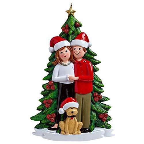 Christmas Dog with Couple Personalized Ornament