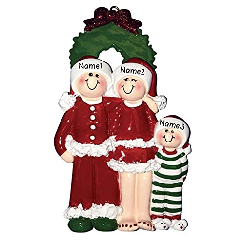 Christmas Eve Family Personalized Ornament (Family of 3) Default Title