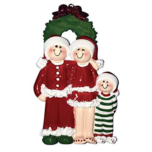 Christmas Eve Family Personalized Ornament (Family of 3)