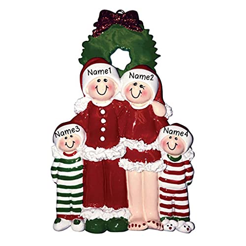 Christmas Eve Family Personalized Ornament (Family of 4) Default Title