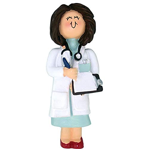 Clipboard Doctor Ornament (Female Brown Hair) Default Title
