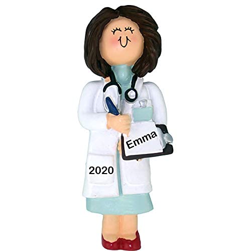 Clipboard Doctor Ornament (Female Brown Hair)
