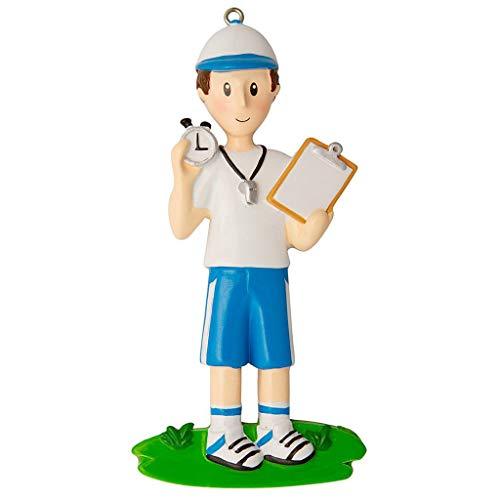 Coach with Whistle and Clipboard Personalized Ornament