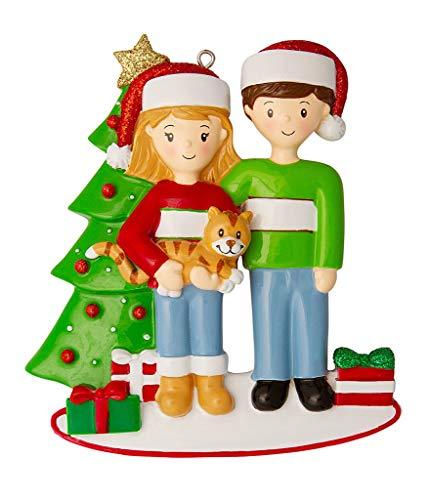 Couple with Cat Personalized Ornament