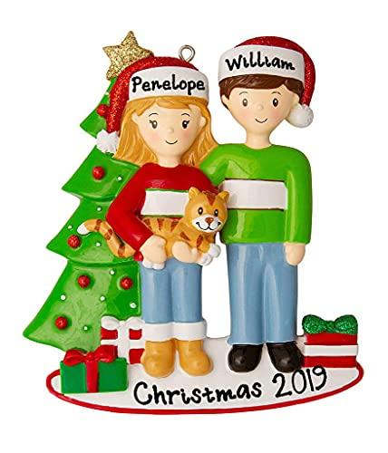Couple with Cat Personalized Ornament