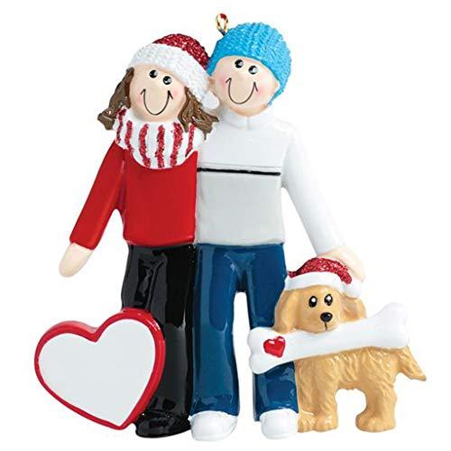 Couple with Dog Personalized Ornament