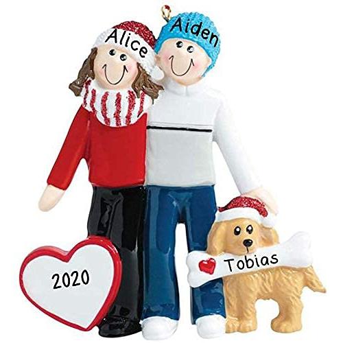 Couple with Dog Personalized Ornament