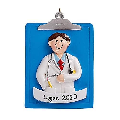 Doctor Man Clipboard Personalized Ornament (Doctor Man Clipboard)