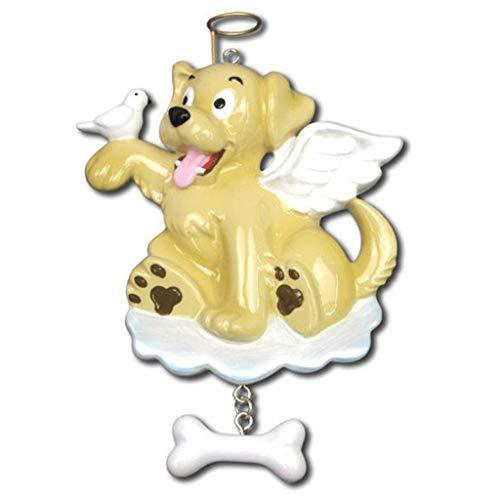 Dog Angel with Dove Personalized Ornament