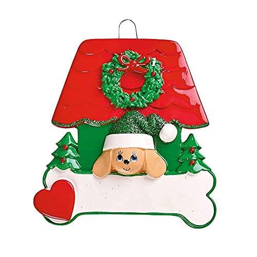 Dog Bone Red Doghouse Personalized Ornament (Red Dog House) Default Title