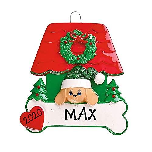 Dog Bone Red Doghouse Personalized Ornament (Red Dog House)