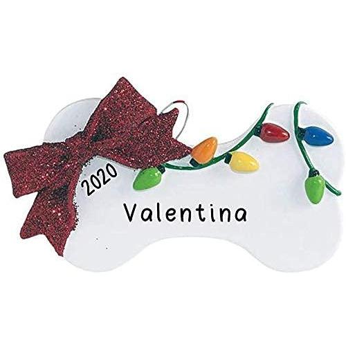 Dog Bone With Ribbon Personalized Ornament