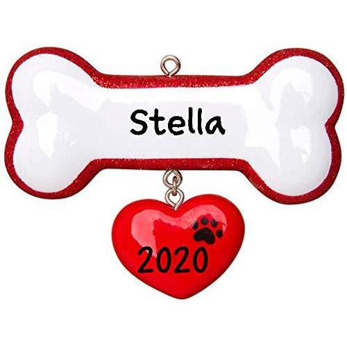 Dog Bone with Heart Personalized Ornament