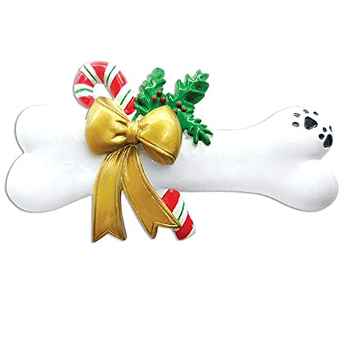 Dog Bone with Holly Personalized Ornament