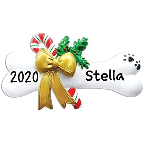 Dog Bone with Holly Personalized Ornament