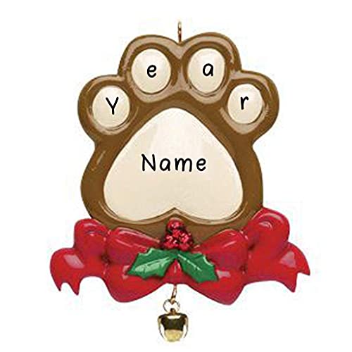 Dog Paw Personalized Ornament Default Title