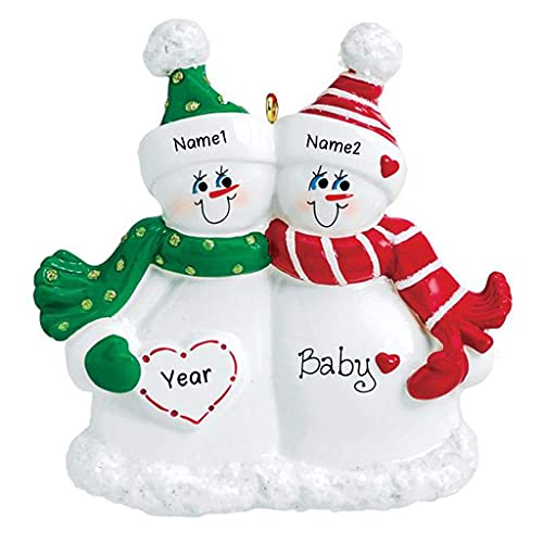 Expecting Snow Family Personalized Ornament (Family of 2)