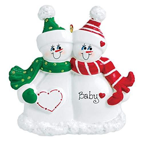Expecting Snow Family Personalized Ornament (Family of 2)