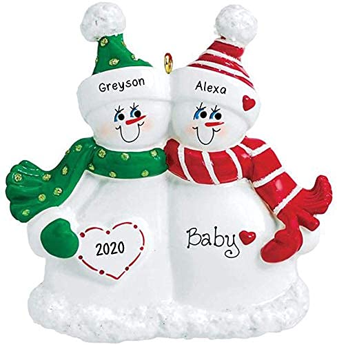 Expecting Snow Family Personalized Ornament (Family of 2)