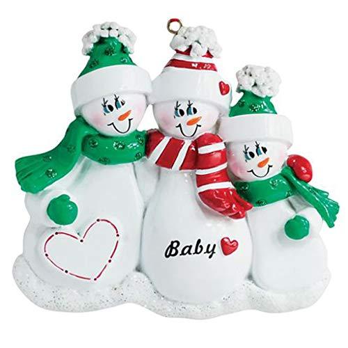 Expecting Snow Family Personalized Ornament (Family of 3)