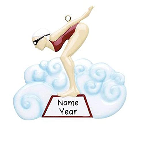 Female Swimmer Personalized Ornament Default Title