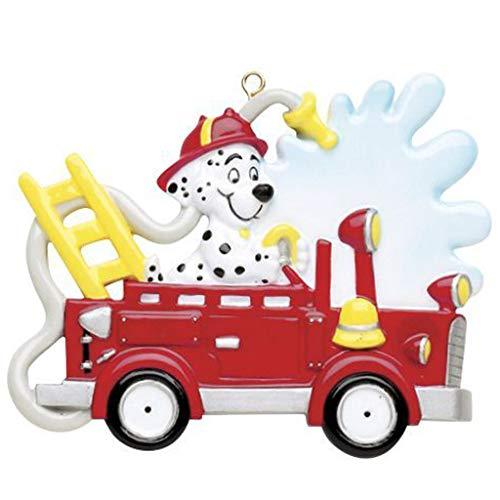 Fire Truck Dog Personalized Ornament