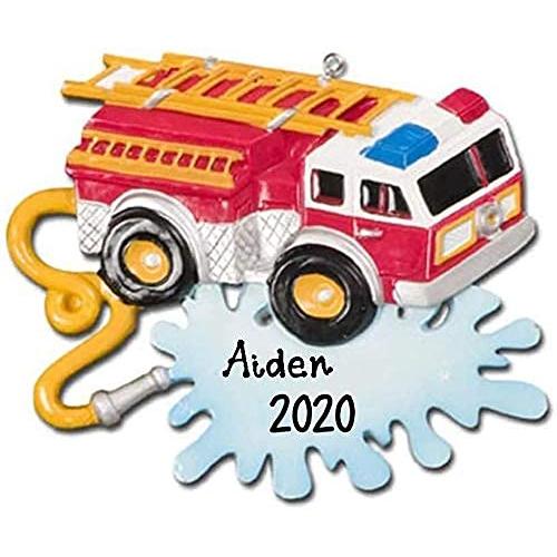 Fire Truck with Banner Ornament