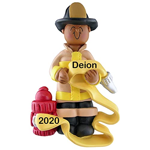 Firefighter Personalized Ornament (Firefighter African American) Default Title