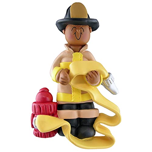 Firefighter Personalized Ornament (Firefighter African American)