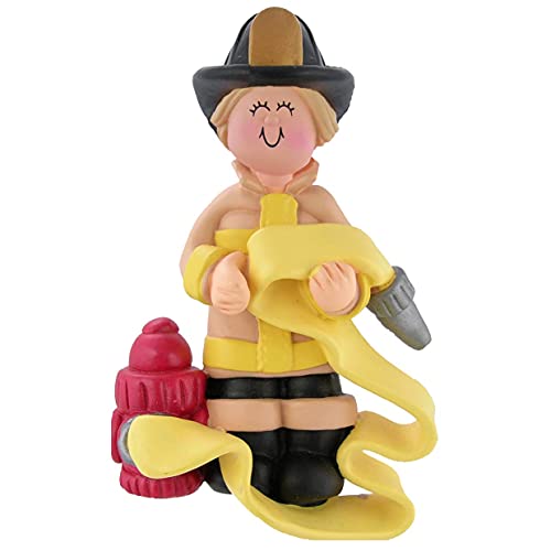 Firefighter Personalized Ornament (Firefighter Blonde)