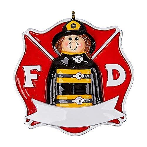 Firefighter Personalized Ornament (Firefighter Woman)