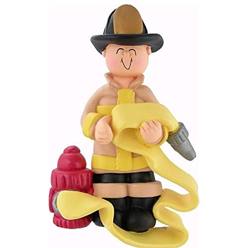Fireman Long Hose Red Axe Personalized Ornament (Fireman Male) Default Title