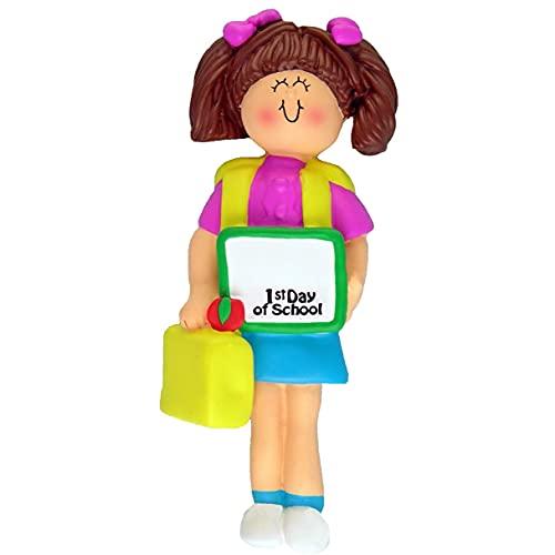 First Day of School Ornament (Female Brown) Default Title