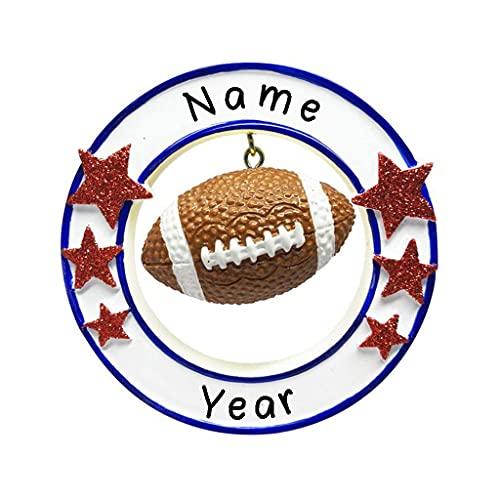 Football Player Personalized Ornament (Football with Star) Default Title